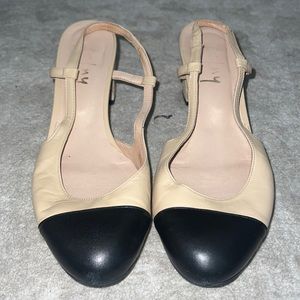 French Sole two tone block 2" heel